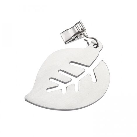 Set of 4 Tablecloth Weights with Clips Stainless Steel Leaf Shape for Indoor and Outdoor Use (1/5)