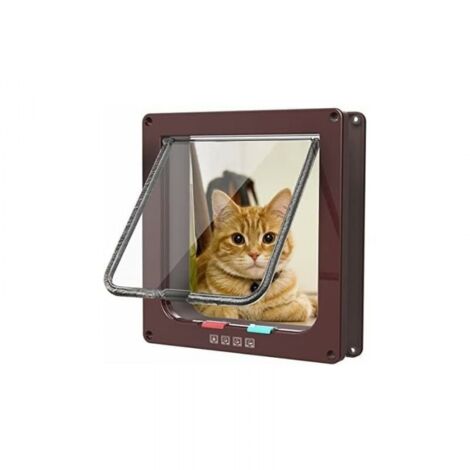 Brown Cat Flap with Way Magnetic, Pet Door for Cats and Small