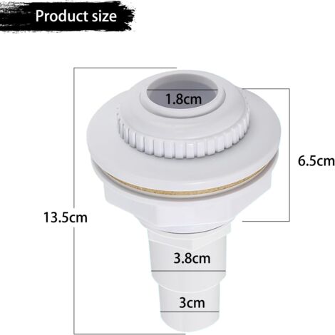 Pool Inlet Nozzle, Inlet Nozzle for Steel Walled Pools, 38/32mm Inlet ...
