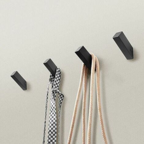 4 Pack Matte Black Wall Hooks, Heavy Duty SUS 304 Stainless Steel Hooks, Coat Hooks, Wall Hooks