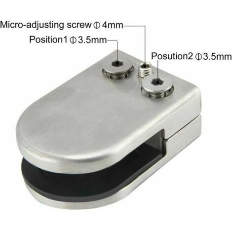 4 Pack Glass Clamp Brackets 6-8mm Stainless Steel Glass Clamp Adjustable Glass Holders, Silver