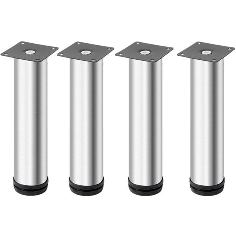 4PCS Adjustable Stainless Steel Furniture Legs, Silver, 18cm, Metal Table Legs, Furniture Feet (1/4)