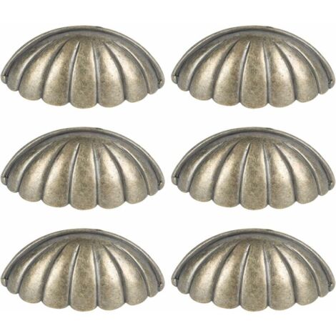 6PCS Shell Knobs Retro Nautical Door Knobs Cabinet Drawer Chest Drawer Knobs Sea Dresser Knobs Kitchen Furniture Cupboard Cabinet Knobs (1/5)