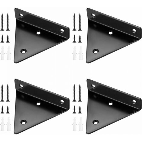 4 Pieces Floating Shelf Brackets, Invisible Triangle Wall Shelf Brackets, Metal Wall Shelf Brackets for Shelves