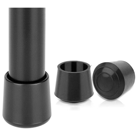 4 x 16 rubber tips - suitable for table legs, chairs, furniture - available in different colours and sizes (16 mm, black) (1/5)