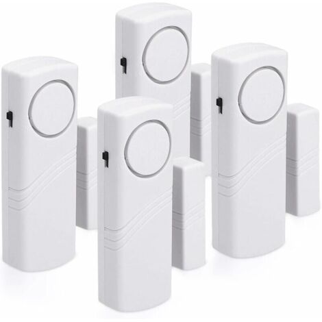 Door and Window Alarms - Set of 4 - Home Security and Burglar Alarms - Magnetic Operation - 120 dB