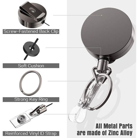 badge holders extendable belt clip keyrings
