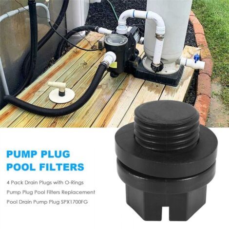 4 Pack Drain Plugs with O-Rings Pump Plug Pool Filters Replacement Pool Drain Pump Plug SPX1700FG for Pumps