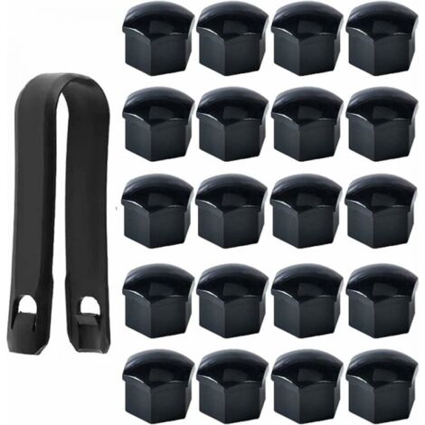 20Pcs Black 17mm Wheel Nut Caps, Wheel Bolt Nut Covers, Hexagon Tire Nut Covers with Removal Tool Set for Cars (1/5)