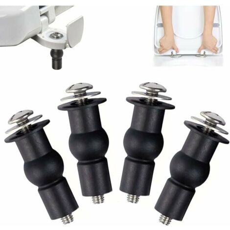 4pcs Toilet Seat Fixings, Toilet Seat Hinge Fixings, Toilet Seat, Hinge Screws (1/4)
