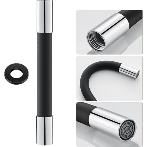 Faucet Extension Faucet Accessories Universal Faucet Sprayer Flexible Faucet Extension 360° Faucet Black,20cm