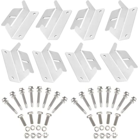 Shape Solar Panel Mounting System for RV, Boat, Car, Truck, Home, Off Grid Roof Racks (8 Brackets Total)