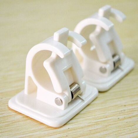 Pack of 8 Adhesive Curtain Rod Holder Brackets Pole, Drapery Hook Cases Curtain Pole Wall Brackets & Fixings Rod Holder