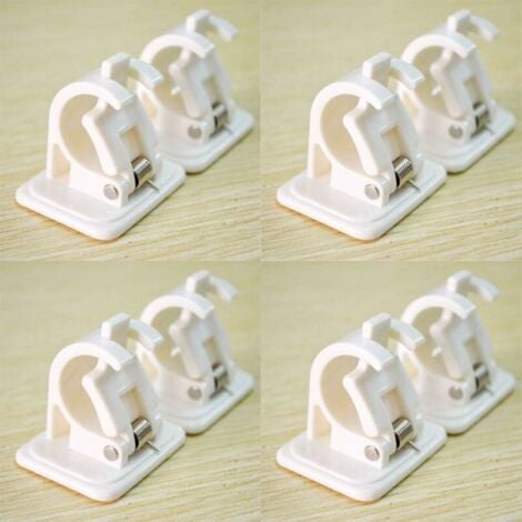 Pack of 8 Adhesive Curtain Rod Holder Brackets Pole, Drapery Hook Cases Curtain Pole Wall Brackets & Fixings Rod Holder