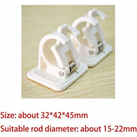 Pack of 8 Adhesive Curtain Rod Holder Brackets Pole, Drapery Hook Cases Curtain Pole Wall Brackets & Fixings Rod Holder