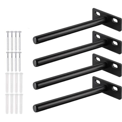 4Pcs Floating Shelf Bracket, Metal Invisible Shelf Bracket, Heavy Duty Hidden Shelf Bracket, Invisible Wood Shelf Bracket (124mm)-Wall Mounted Shelf
