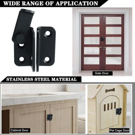 Sliding Door Lock Padlock Hasp Door Lock Latch Buckle Hook Anti-Theft, Stainless Steel Matte Black Finish