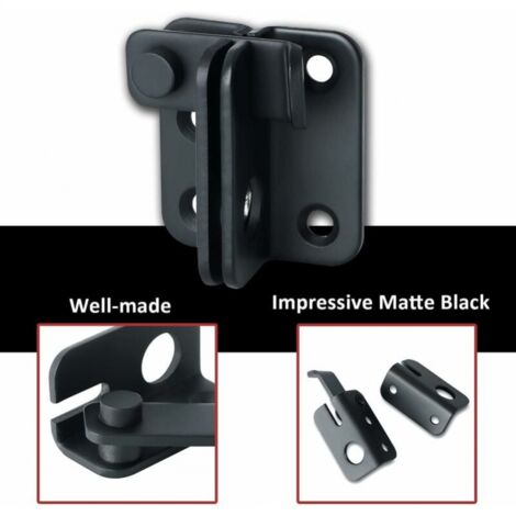 Sliding Door Lock Padlock Hasp Door Lock Latch Buckle Hook Anti-Theft, Stainless Steel Matte Black Finish