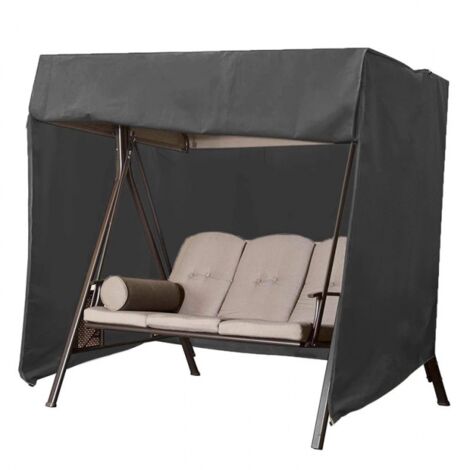 (223x152x183cm) black Swing Cover Seats Garden Swing Cover Waterproof Oxford Swing Tarpaulin Anti-UV Outdoor Swing Protection Cover (1/5)