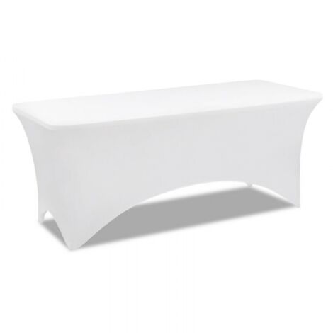 183CM White Folding Table Cover, High-end Hotel Restaurant Wedding Exhibition Decoration