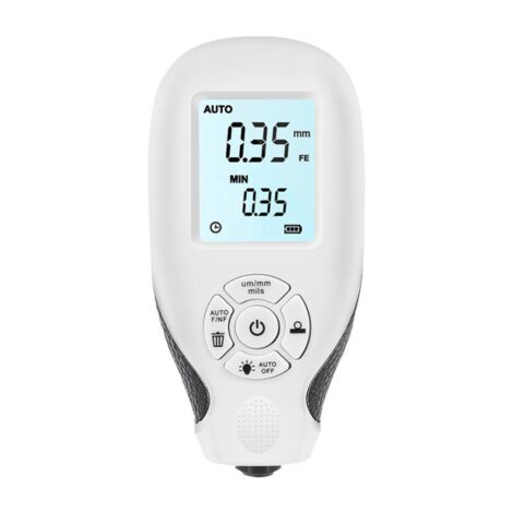 (White) Coating Thickness Gauge, Car Paint Depth Gauge with LCD Display, Automatic Calibration, Portable Coating Thickness Gauge for Used Car Buyer