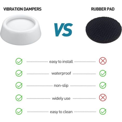 4pcs Washing Machine Feet Anti Vibration Pads Noise Anti Vibration Feet for Washing Machines and Dryers Rubber Anti-Vibration Pads，White