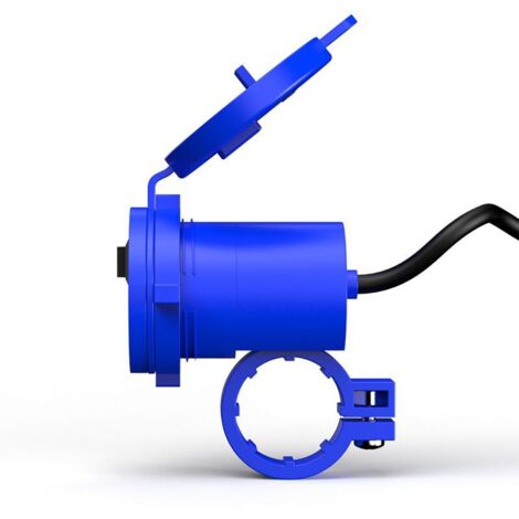 Blue Waterproof Motorcycle Usb Charger 12v, Universal Motorcycle Handlebar Mount Waterproof Usb Motorcycle Charger 5v/2.1a Fast Motorcycle Charge For Gps Charging, Mobile Phone Charger (1/3)