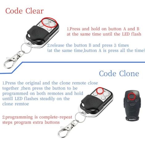 3pcs 433.92Mhz Universal Wireless Copy Remote Control Key Fob RF Transmitter for Clone Garage Door Gate Opener 433Mhz Duplicator