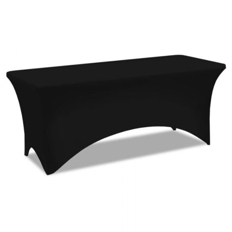 183CM White Folding Table Cover,High-end Hotel Restaurant Wedding Exhibition Decoration,Black