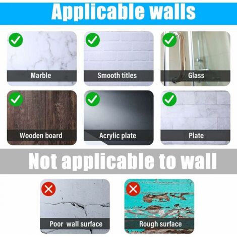 8 Pack Curtain Rod Brackets No Drilling Self Adhesive Rod Holder Transparent,White