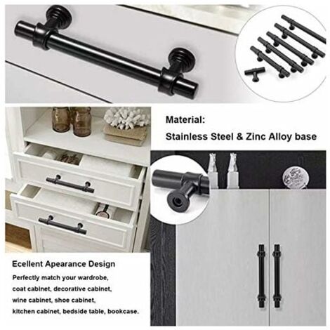 Black Bathroom Cabinet Handles, Set of 2, 128mm Cabinet Handles, Simple ...