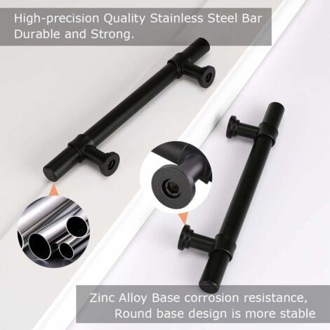 Black Bathroom Cabinet Handles, Set of 2, 128mm Cabinet Handles, Simple ...