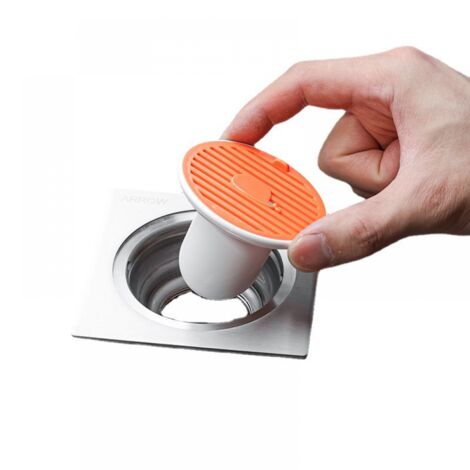 1pc Bathroom Sink Drain Strainer, Orange, Anti-odor Bathtub Stopper, Anti-clogging and Anti-backflow Sewer Floor Drain Core