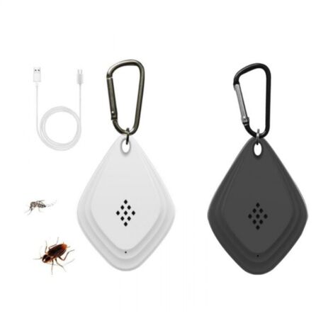 Ultrasonic Mosquito Repellent Portable Ultrasonic Anti-Mosquito Electronic Mosquito Killer USB Charging, Convenient and Portable for Anti-Insect Anti-Mosquito(White+Black)