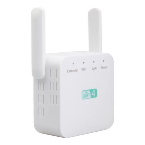 300Mbps 2.4G WiFi Repeater, 1 RJ45 Network Port, Wireless Internet Signal Amplifier, White
