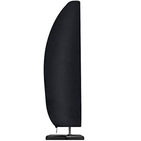 Parasol Cover, Waterproof Windproof Heavy Duty Ripstop 210D Oxford Oversized Cantilever Cover with Zipper (205 x 25/48/57cm) - Black
