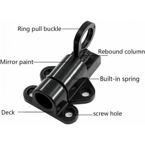2 Pieces Black Door Latch, Spring Latch, Door Bolt Latch, with 8 Screws ...