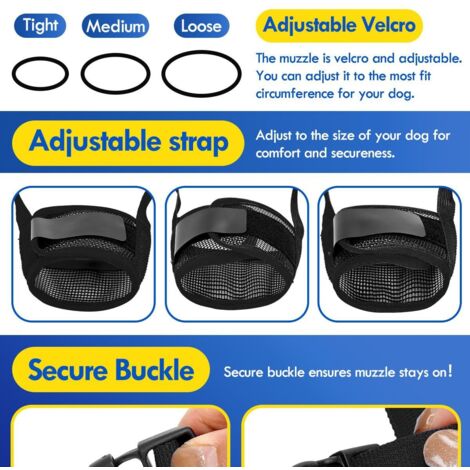 1 Piece Adjustable Anti-Bark Muzzle with Self-Adhesive Mesh ...