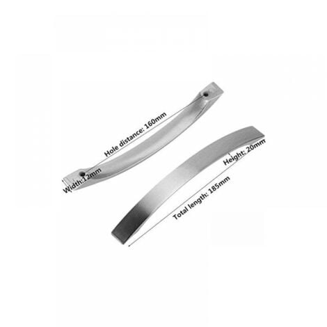 Set of 10 Kitchen Cabinet Handles - Chrome - Brushed Nickel Door Handles Stainless Steel Kitchen Handle Center Distance 160mm