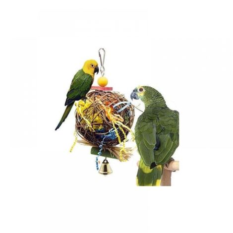 Pack Bird Chew Toys Food Grinder Toy Parrot Cage Crusher Toy