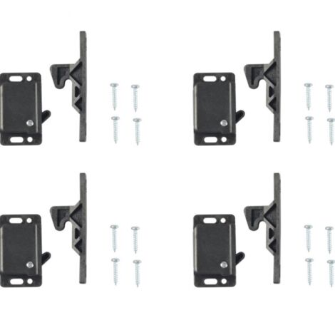 4 Pack Cabinet Door Locks with 8 Screws for RV, Cabinet Accessories, Home, Kitchen, Black (1/5)