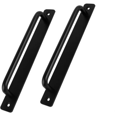 1 piece door handle, 180 mm, matt black decorative two-hole handle made of aluminum alloy (1/4)
