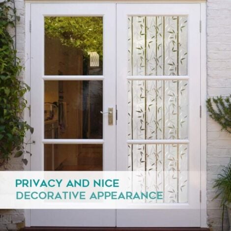 1PC Blackout Window Film, 45x200CM, Privacy Window Film, Bamboo Pattern Window Film, Anti-UV Privacy Screen, No Glue Electrostatic Window Film