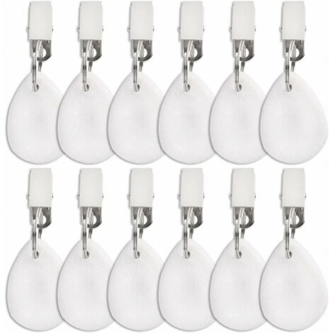 12 Pack Tablecloth Weights, Heavy Duty Teardrop Tablecloth Holders with Metal Clips for Patio Tables, Picnics, Garden Flags (1/5)