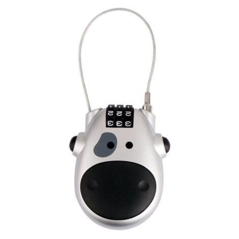 1pc Silver Cable Lock, with 3 Digit Discs, 77cm Metal Cable, for Bicycles, Motorcycles, Luggage, etc. (1/3)