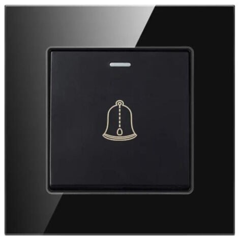 Tempered Glass Panel Doorbell Wall Door Bell Switch Push Button 220 250V Home Hotel Appliances