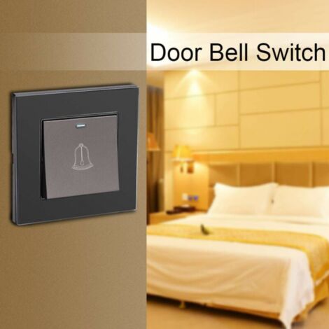 Tempered Glass Panel Doorbell Wall Door Bell Switch Push Button 220 250V Home Hotel Appliances