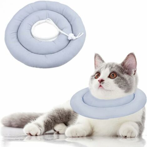 1pc Gray Blue Dog Cat Recovery Collar Anti-Licking Dog Collar Anti-Scratch Cat Collar, Adjustable, Washable, Suitable for Cats and Small Dogs Pet Accessories(L) (1/3)