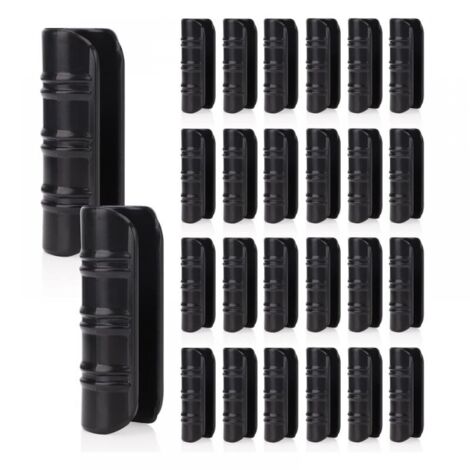 24PCS Garden Buildings Tube Clip, Plastic Clips for Greenhouse Film Clip Tube Clamp Connector Kit, for Greenhouse Banner Frame Sheds Black 25mm (1/4)