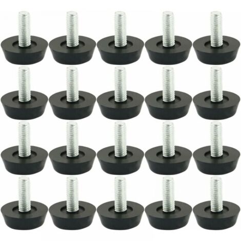 20pcs M6 x 20mm Adjustable Furniture Leveling Feet Adjustable Foot Pad Furniture Leg Table Chair Base Floor Protection Screw Glide (1/5)